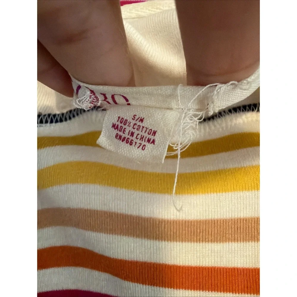 Anthropologie Lilka Rainbow Striped Hooded Robe with Tie Size S/M